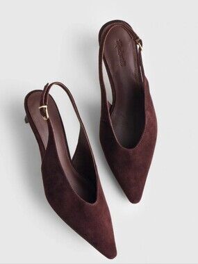 Madewell Suede Pointed-Toe Slingback Heels